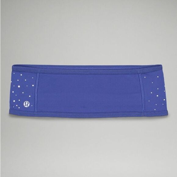 NWT New LULULEMON Fleece Reflective Running Ponytail Ear Warmer Blue Silver L XL - Picture 3 of 9